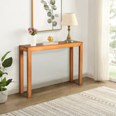 HAOYYE Pinewood Entryway Table with Light Brown Finish, Narrow Console Table for Living Room and Hallway, Stylish Sofa Table for Home Decor and Organization, Durable and Space-Saving Design